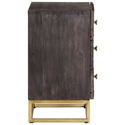 Table de chevet Noir 40x30x50 cm Bois de manguier massif 629837629837