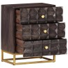 Table de chevet Noir 40x30x50 cm Bois de manguier massif 629837629837