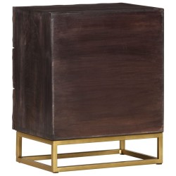 Table de chevet Noir 40x30x50 cm Bois de manguier massif 629837629837