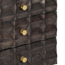 Table de chevet Noir 40x30x50 cm Bois de manguier massif 629837629837