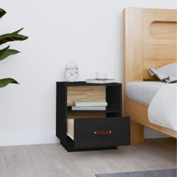 Table de chevet Noir 40x34x45 cm Bois de pin massif 629838629838