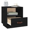 Table de chevet Noir 40x34x45 cm Bois de pin massif 629838629838