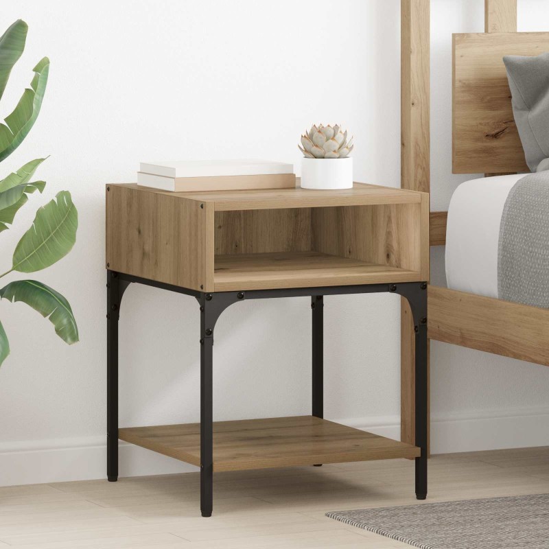 Table de chevet 2 pc Chêne artisanal 40 x 40 x 50 cm 629843629843