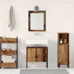 Ensemble de mobilier de salle de bain avec porte 2 pcs Marron 629848629848