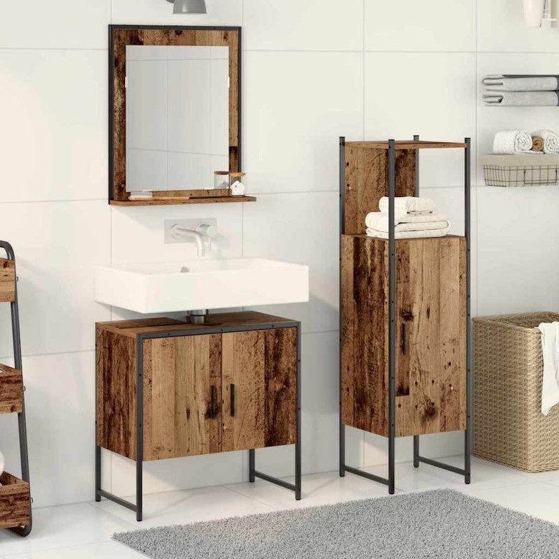 Ensemble de mobilier de salle de bain avec étagère 3 pcs Marron 629849629849