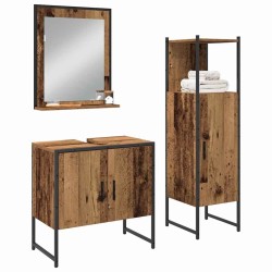 Ensemble de mobilier de salle de bain avec étagère 3 pcs Marron 629849629849