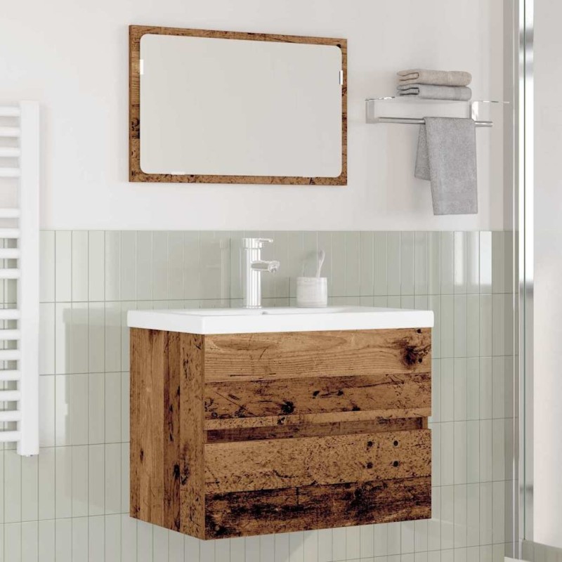Ensemble de mobilier de salle de bain 3 pcs Bois Ancien 629850629850