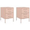 Tables de chevet 2 pcs rose 36x39x50,5 cm acier 629853629853