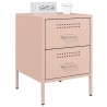 Tables de chevet 2 pcs rose 36x39x50,5 cm acier 629853629853