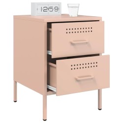 Tables de chevet 2 pcs rose 36x39x50,5 cm acier 629853629853