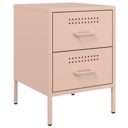Tables de chevet 2 pcs rose 36x39x50,5 cm acier 629853629853