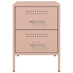 Tables de chevet 2 pcs rose 36x39x50,5 cm acier 629853629853