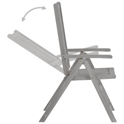 Ensemble de salle à manger de jardin 5 pièces (150-200) x 100 cm en bois d'acacia massif gris 629854629854
