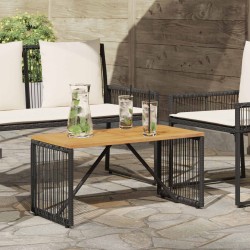 Table de jardin Noir et Marron 80 x 40 x 40 cm polyrotin 629855629855