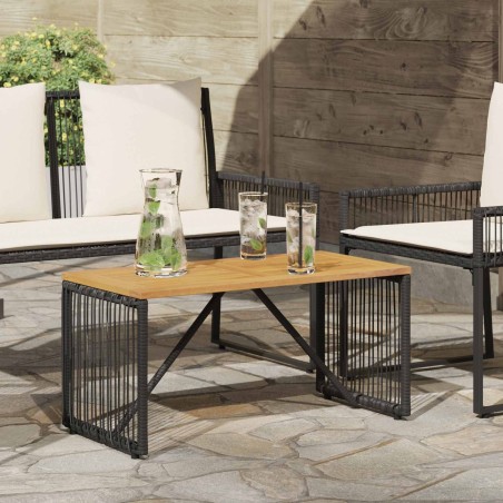 Table de jardin Noir et Marron 80 x 40 x 40 cm polyrotin 629855629855