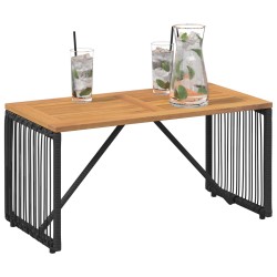 Table de jardin Noir et Marron 80 x 40 x 40 cm polyrotin 629855629855