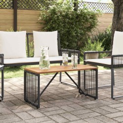 Table de jardin Noir et Marron 80 x 40 x 40 cm polyrotin 629855629855