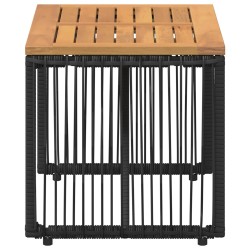 Table de jardin Noir et Marron 80 x 40 x 40 cm polyrotin 629855629855