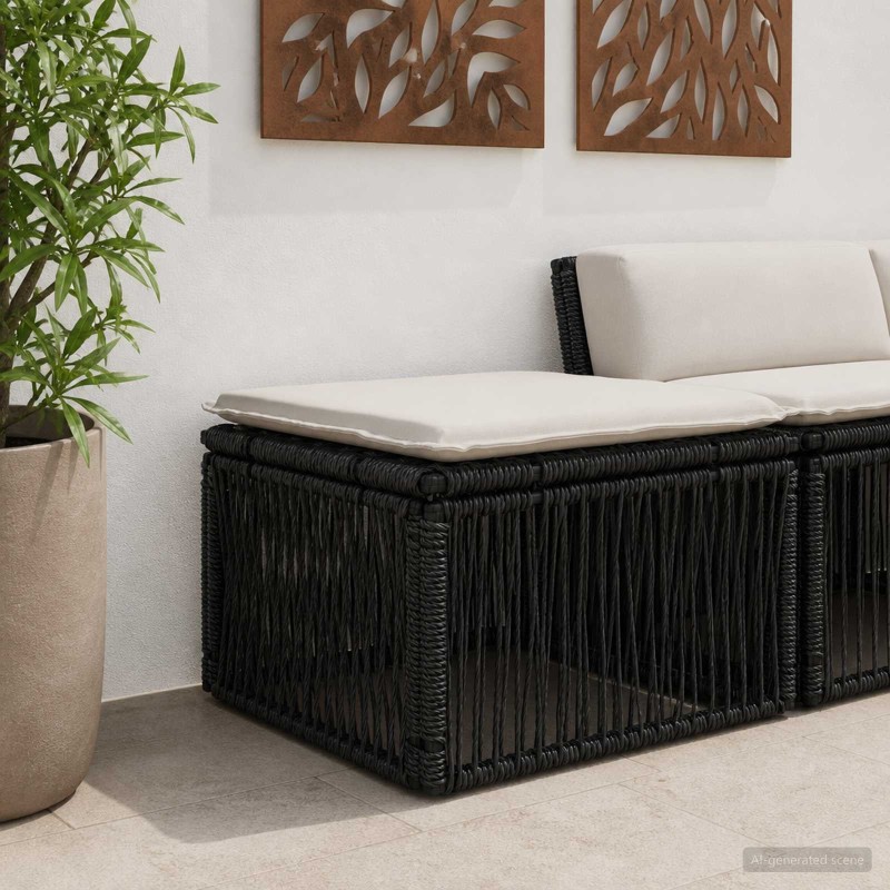 Tabouret Noir polyrotin 629856629856