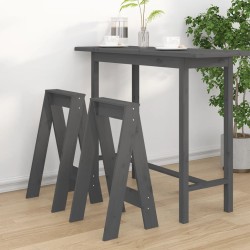 Tabourets 2 pcs Gris 40x40x75 cm Bois massif de pin 629861629861