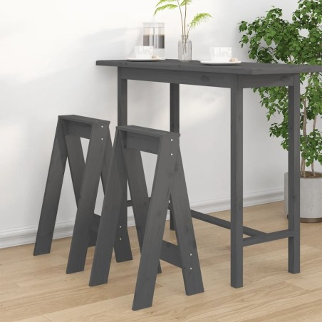 Tabourets 2 pcs Gris 40x40x75 cm Bois massif de pin 629861629861