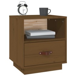 Tables de chevet 2pcs Marron miel 40x34x45cm Bois de pin massif 629862629862