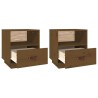 Tables de chevet 2pcs Marron miel 40x34x45cm Bois de pin massif 629862629862