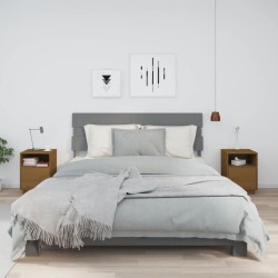 Tables de chevet 2pcs Marron miel 40x34x55cm Bois de pin massif 629863629863