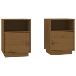 Tables de chevet 2pcs Marron miel 40x34x55cm Bois de pin massif 629863629863
