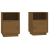 Tables de chevet 2pcs Marron miel 40x34x55cm Bois de pin massif 629863629863