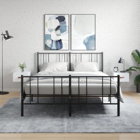 Tables de chevet murales 2 pcs blanc brillant 35x35x20 cm 629865629865