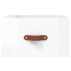 Tables de chevet murales 2 pcs blanc brillant 35x35x20 cm 629865629865