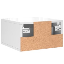 Tables de chevet murales 2 pcs blanc brillant 35x35x20 cm 629865629865