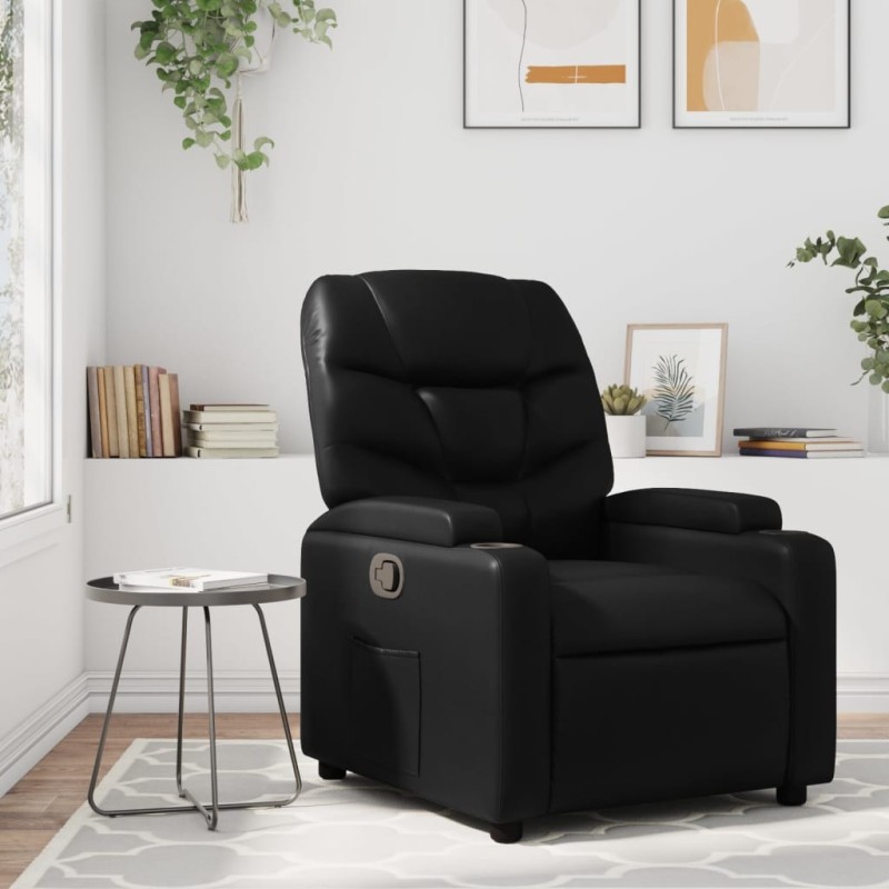 Fauteuil inclinable en similicuir noir 629866629866