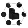Fauteuil inclinable en similicuir noir 629866629866
