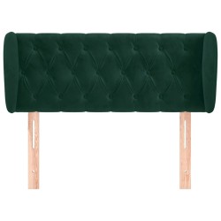 Tête de lit avec oreilles Vert foncé 93x23x78/88 cm Velours 629869629869