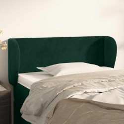 Tête de lit avec oreilles Vert foncé 93x23x78/88 cm Velours 629870629870