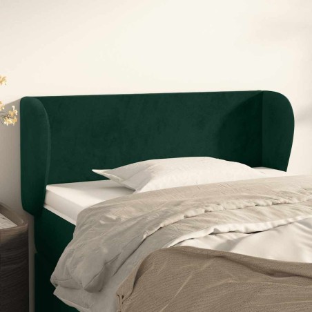 Tête de lit avec oreilles Vert foncé 93x23x78/88 cm Velours 629870629870