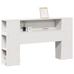 Tête de lit avec rangement blanc 135 cm bois massif de pin 629871629871