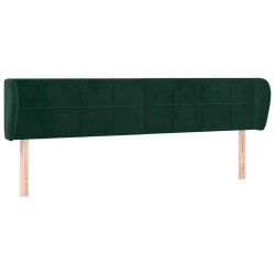 Tête de lit avec oreilles Vert foncé 203x23x78/88 cm Velours 629877629877