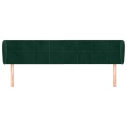 Tête de lit avec oreilles Vert foncé 203x23x78/88 cm Velours 629877629877