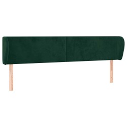 Tête de lit avec oreilles Vert foncé 203x23x78/88 cm Velours 629878629878