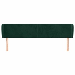 Tête de lit avec oreilles Vert foncé 203x23x78/88 cm Velours 629878629878