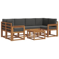 Ensemble de canapés d'extérieur 7 pcs Naturel et Anthracite 629879629879