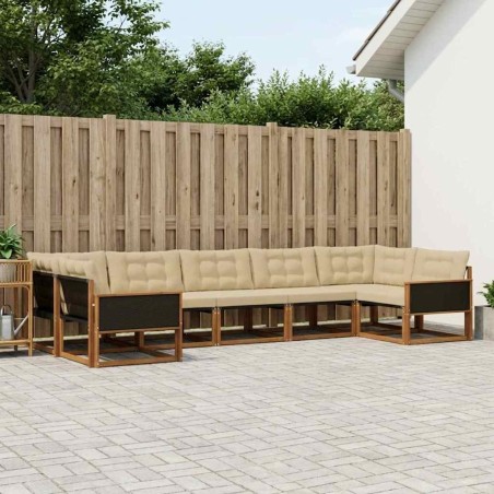 Ensemble de canapés d'extérieur 7 pcs Naturel et Beige 629882629882