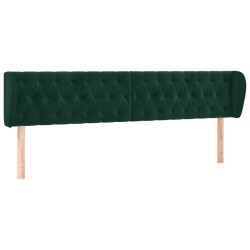 Tête de lit avec oreilles Vert foncé 203x23x78/88 cm Velours 629884629884