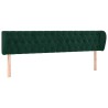 Tête de lit avec oreilles Vert foncé 203x23x78/88 cm Velours 629884629884