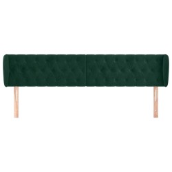 Tête de lit avec oreilles Vert foncé 203x23x78/88 cm Velours 629884629884