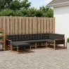 Ensemble de canapés d'extérieur 6 pcs Naturel et noir 629885629885
