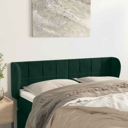 Tête de lit avec oreilles Vert foncé 147x23x78/88 cm Velours 629888629888